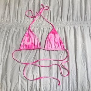 frankie’s bikinis x sofia richie pink tie dye top
